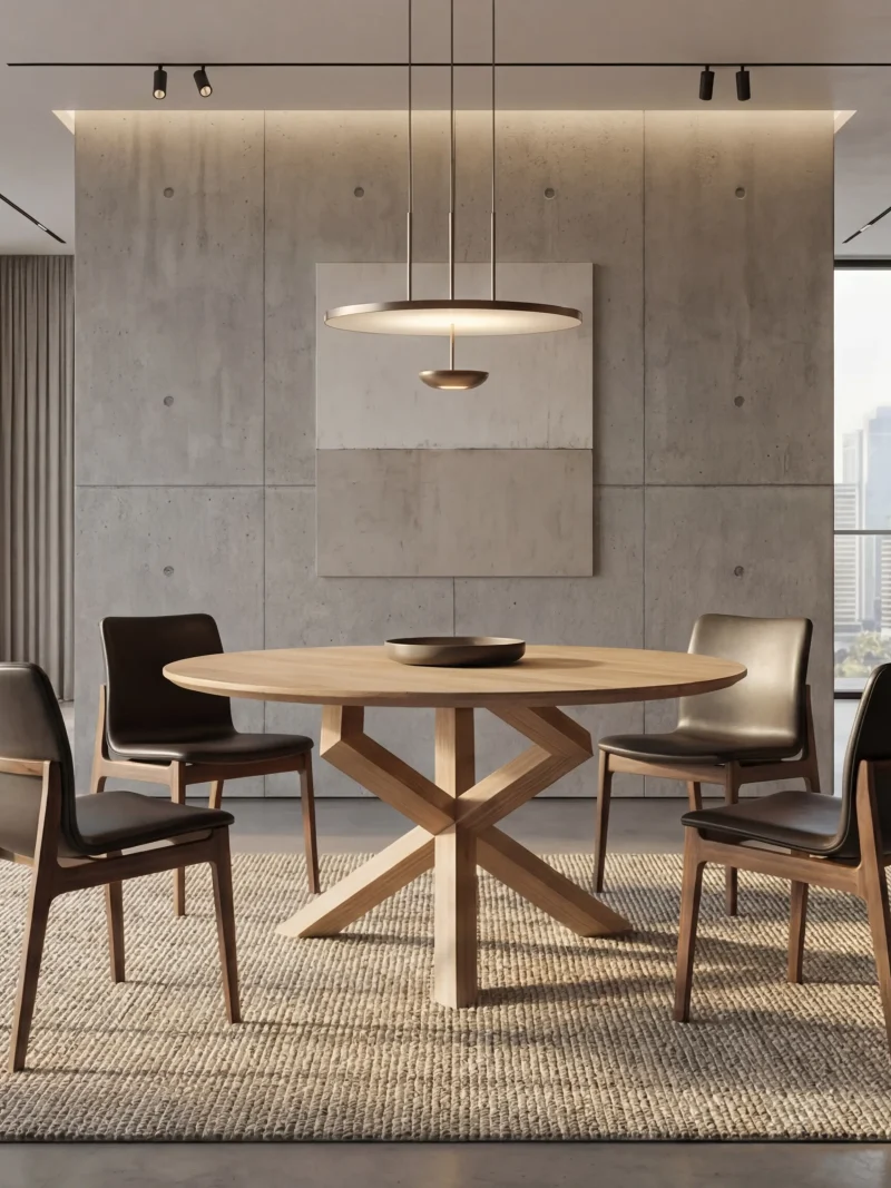 Design tömörfa körasztal