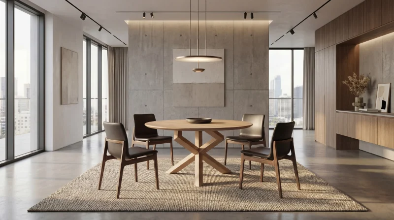 Design tömörfa körasztal